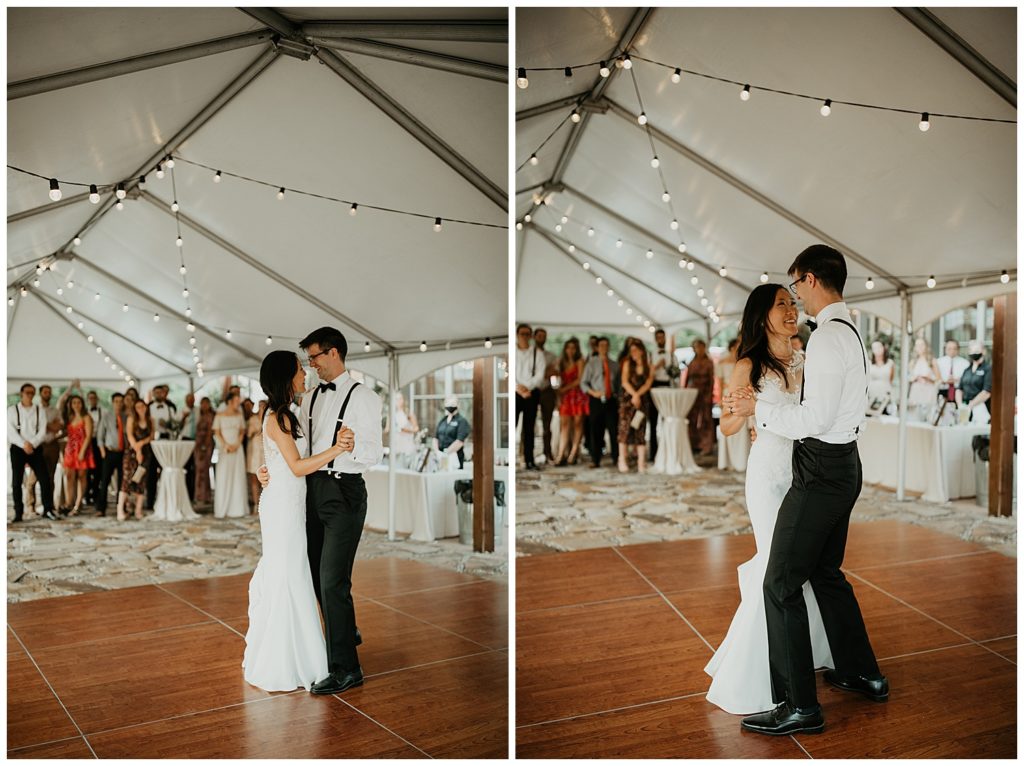 bride and groom first dance