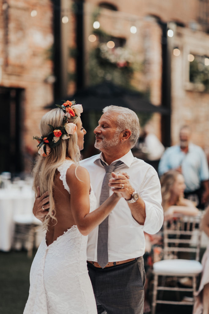 bride and father first dance at wedding