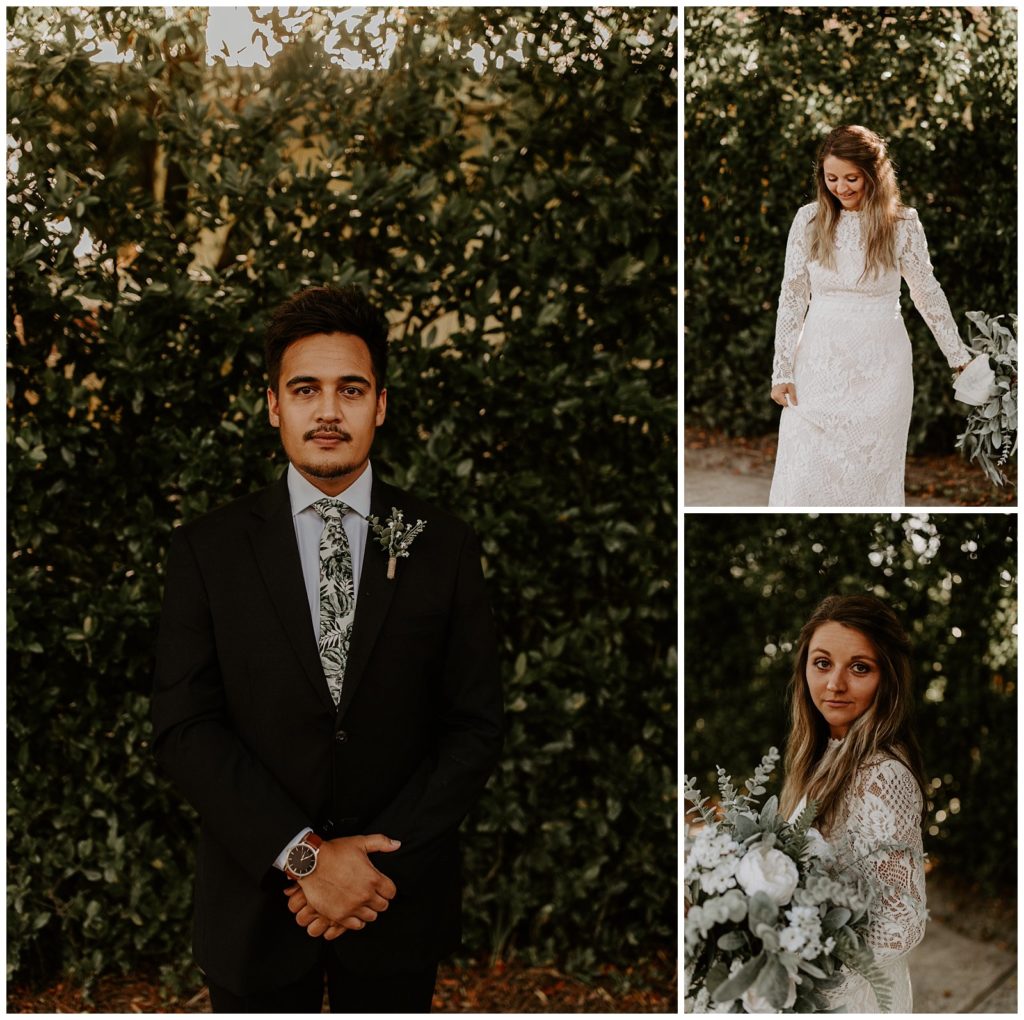 bride and groom portraits on their wedding day