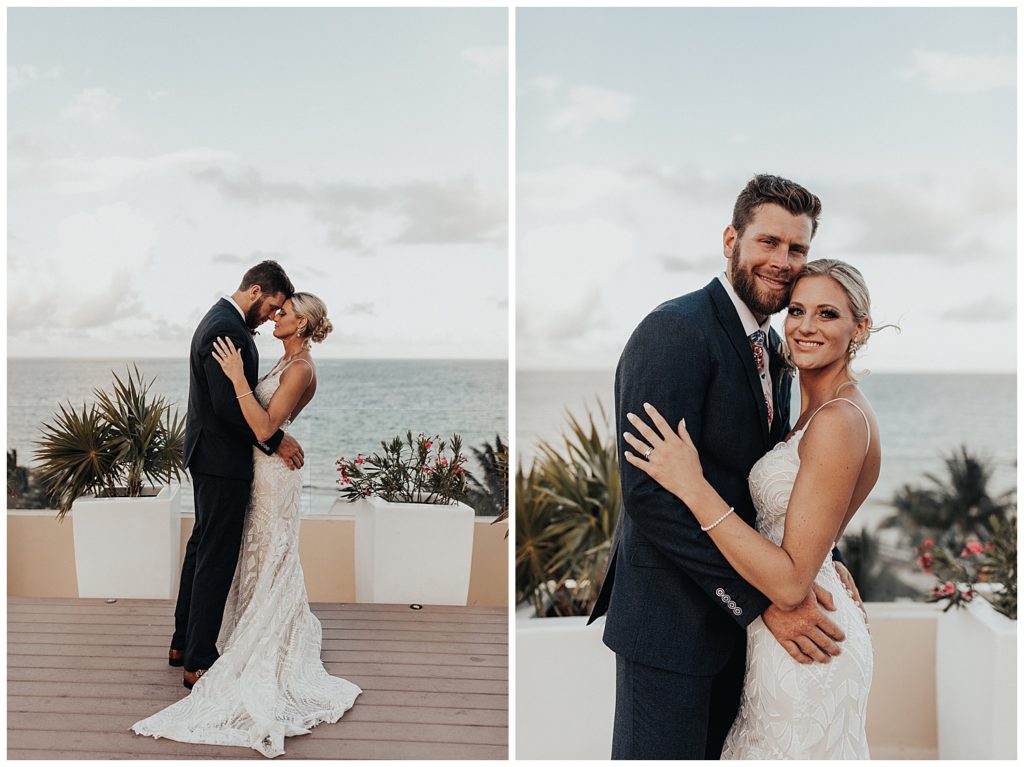 bride and groom destination wedding at the royalton riviera resort in cancun, mexico