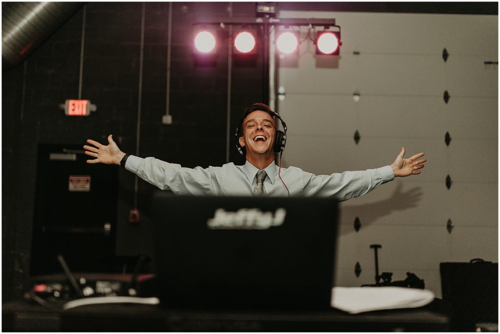 dj playing music at wedding reception