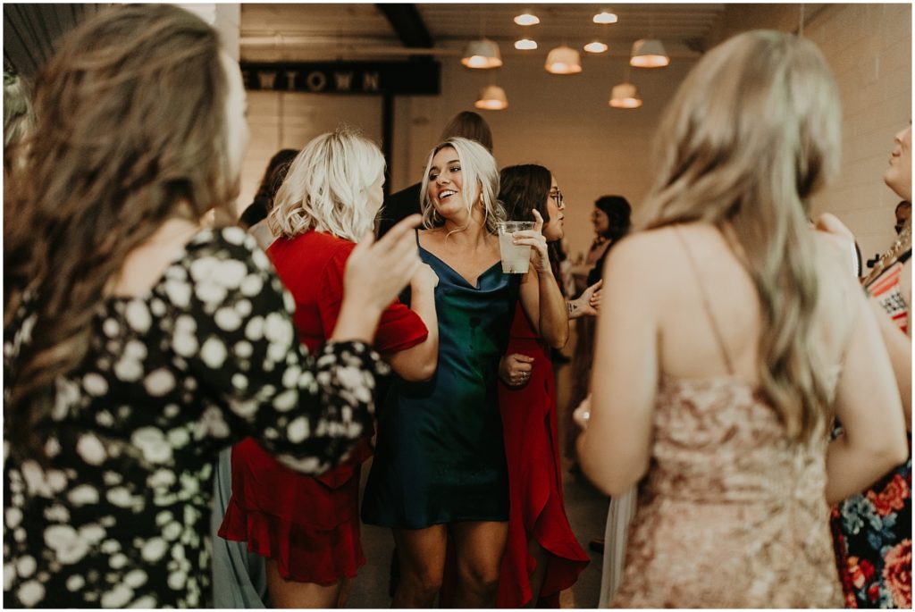 guests dancing at wedding reception